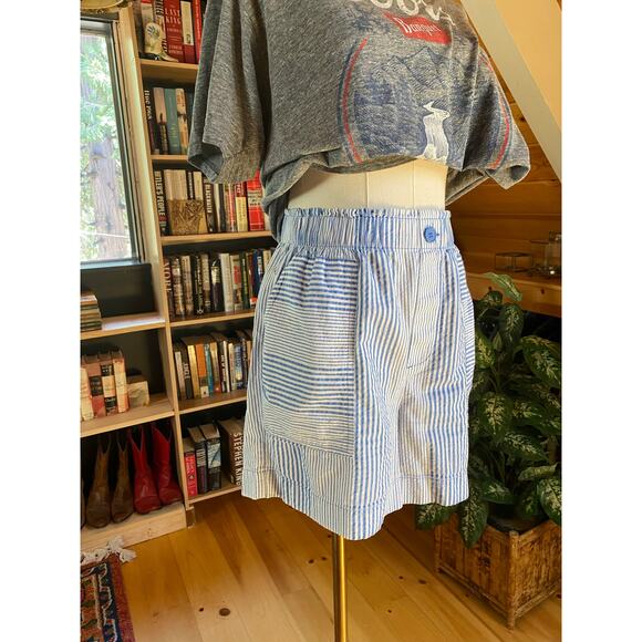 LOFT Stripe Blue Shorts Cotton - Picture 4 of 4